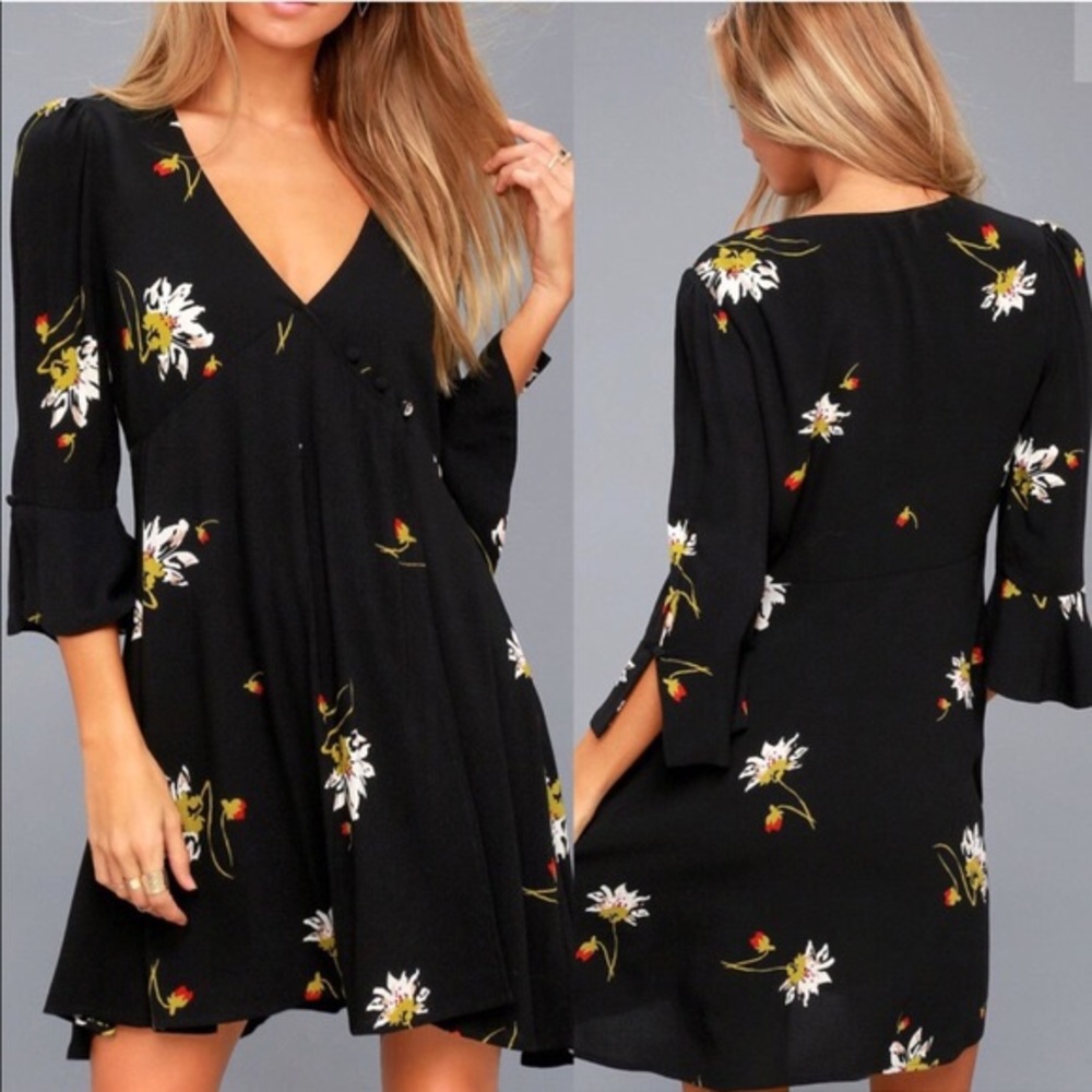 Free People Time On My Side Floral Wrap dress